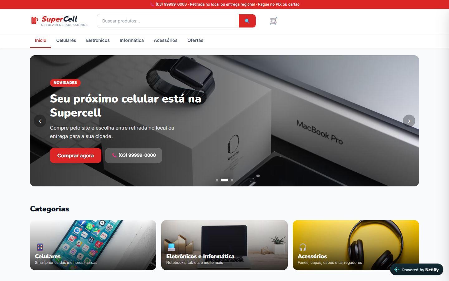 Tela do projeto SuperCell