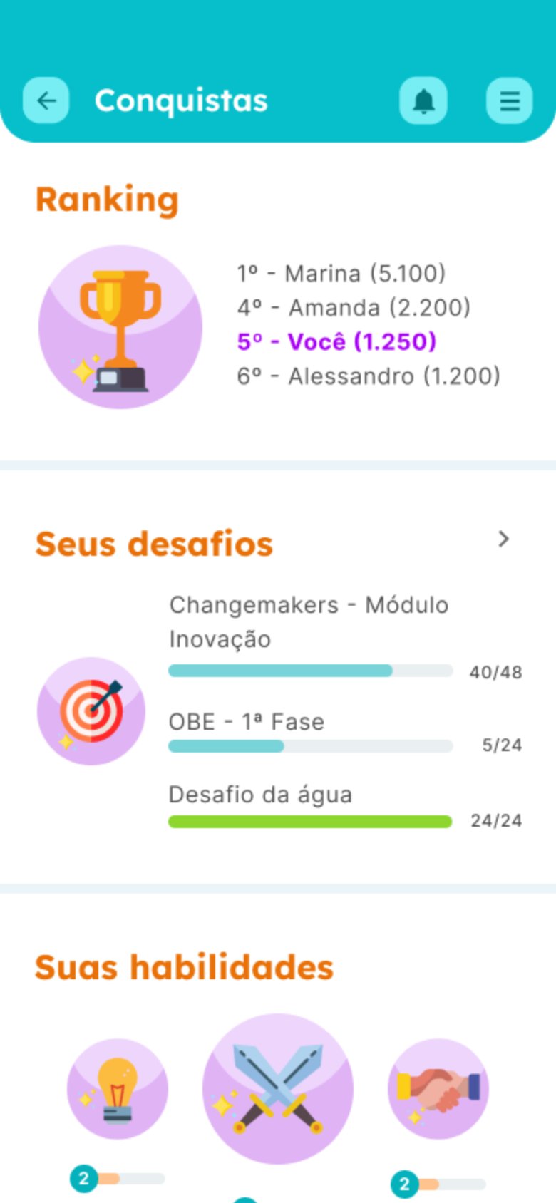 Conquistas e ranking